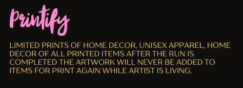 Printify to shop apparel with Alisa Cruz's artwork on it.