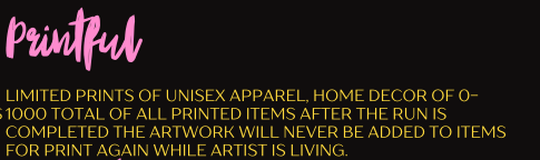 Printful to shop apparel with Alisa Cruz's artwork on it.
